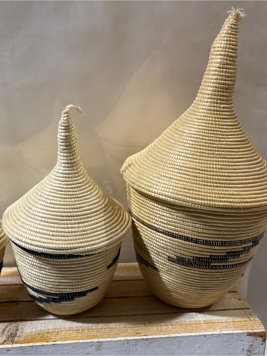 Other - Rwandan Tutsi Style Nesting Baskets Set of 3 Tallest 10” Smallest 6”